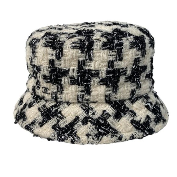 Chanel Tweed CC Logo Bucket Ivory Black main image 4